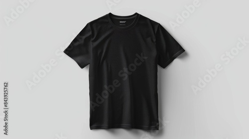 Black T-shirt on Plain Background, Generative AI