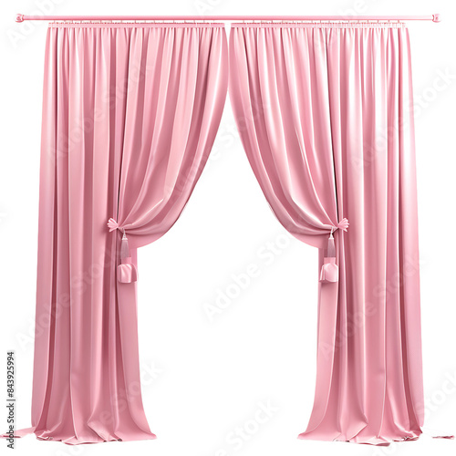 Isolated Pink Drapes on Transparent Backdrop