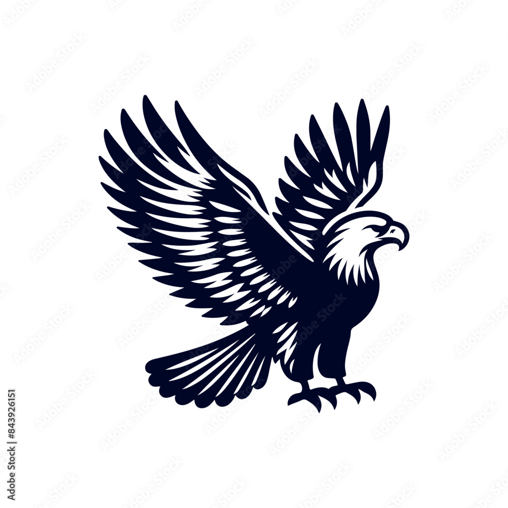 Obraz premium Eagle Silhouette Clip art isolated vector illustration on a white background