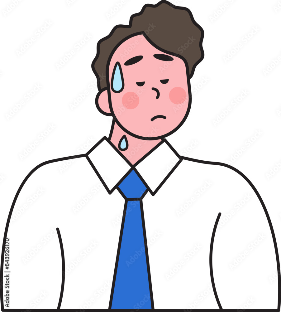 Man dealing with heat wave Man dealing with heat wave