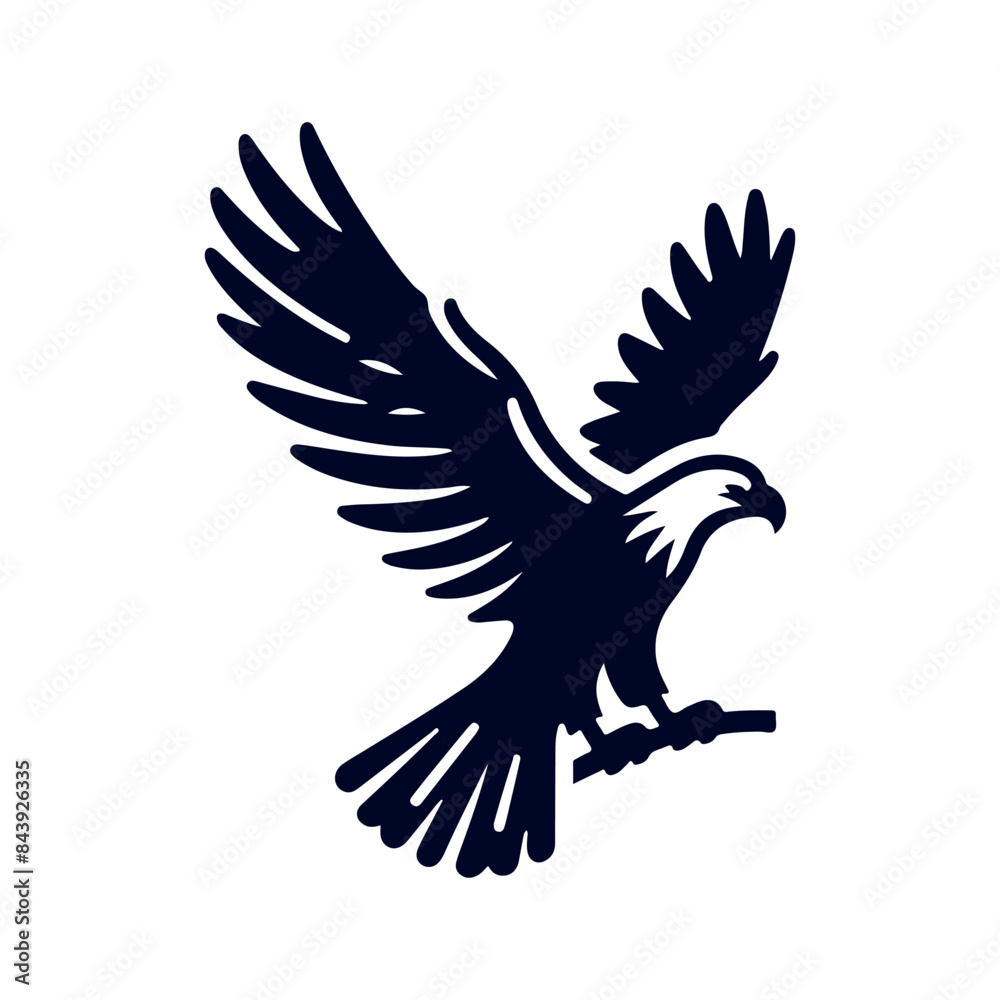 Obraz premium Eagle Silhouette Clip art isolated vector illustration on a white background