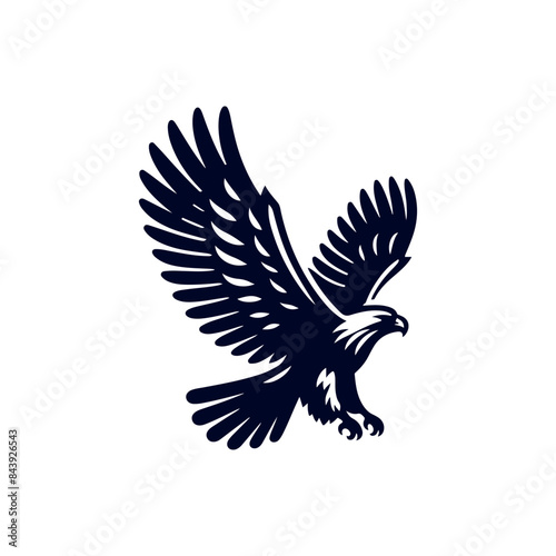 Eagle Silhouette Clip art isolated vector illustration on a white background