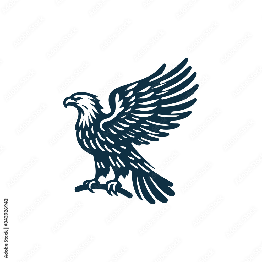 Obraz premium Eagle Silhouette Clip art isolated vector illustration on a white background