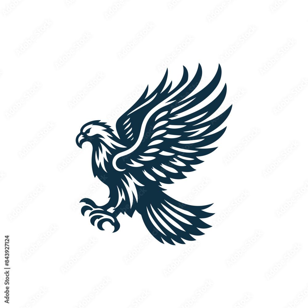 Eagle Silhouette Clip art isolated vector illustration on a white background Eagle Silhouette Clip art isolated vector illustration on a white background