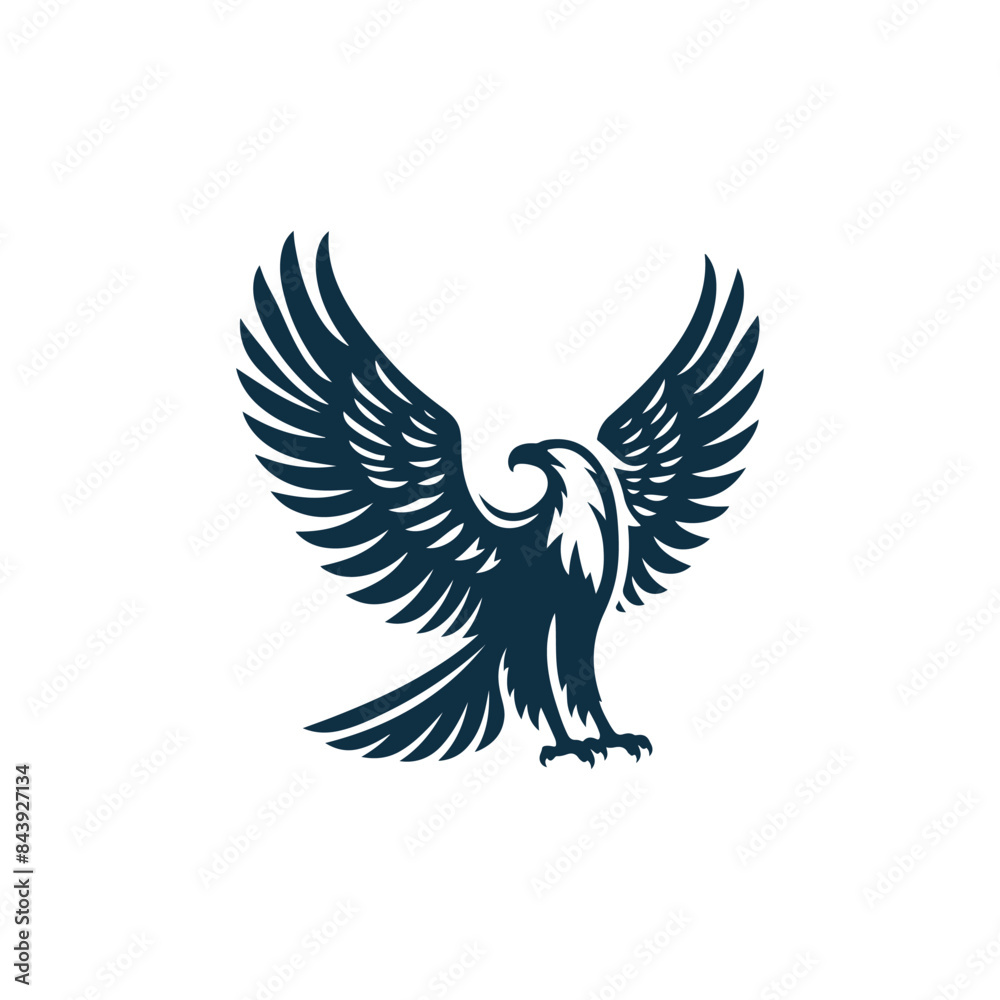 Eagle Silhouette Clip art isolated vector illustration on a white background Eagle Silhouette Clip art isolated vector illustration on a white background