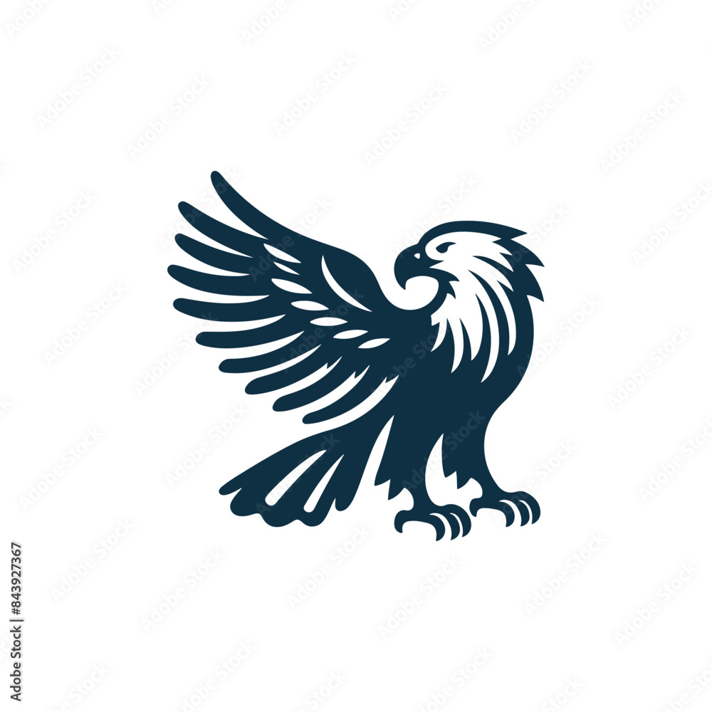 Obraz premium Eagle Silhouette Clip art isolated vector illustration on a white background