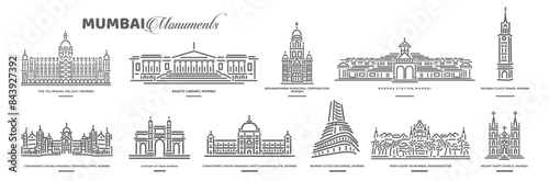 Mumbai monuments icons