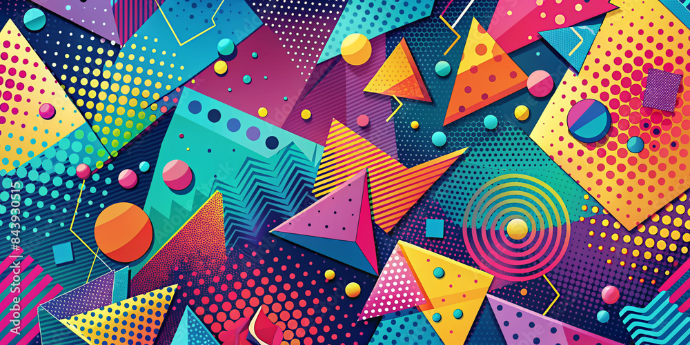 Abstract pop art color paint splash pattern background. Memphis geometry background Abstract pop art color paint splash pattern background. Memphis geometry background