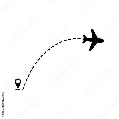 Plane track to point with dashed line way or air lines color editable