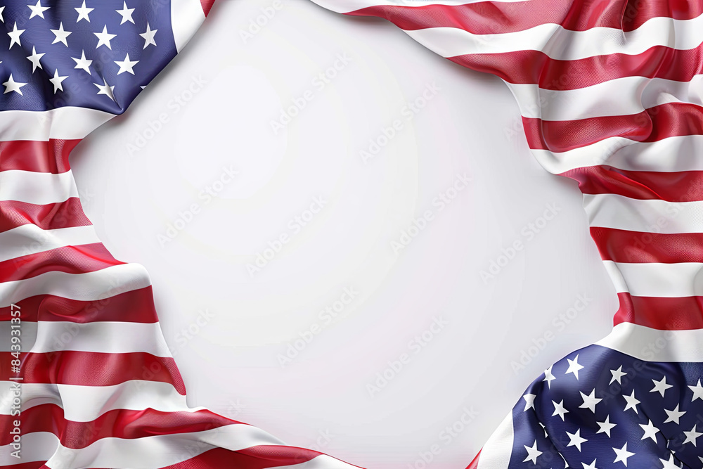 4th july american independence day flyer template with wave flag background and. poster, banner, greeting card. Generative AI 4th july american independence day flyer template with wave flag background and. poster, banner, greeting card. Generative AI