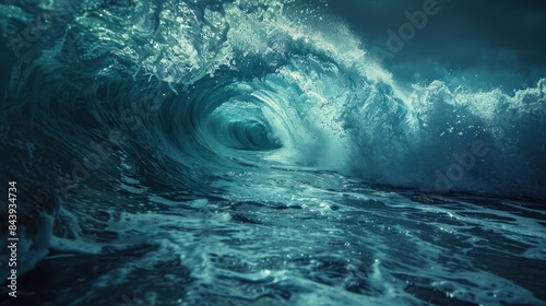 Oceanic Power: Breaking Waves in a Tunnel © hisilly