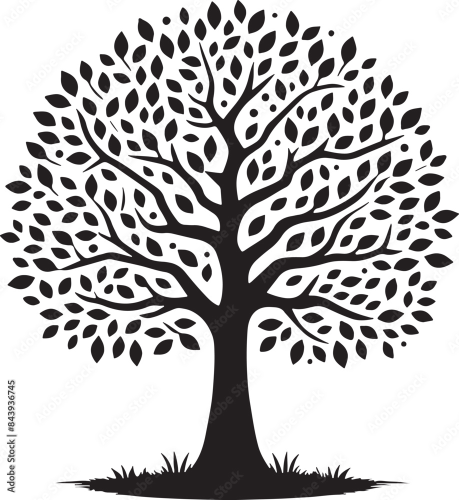Minimalist Tree Silhouette Illustration Design Minimalist Tree Silhouette Illustration Design