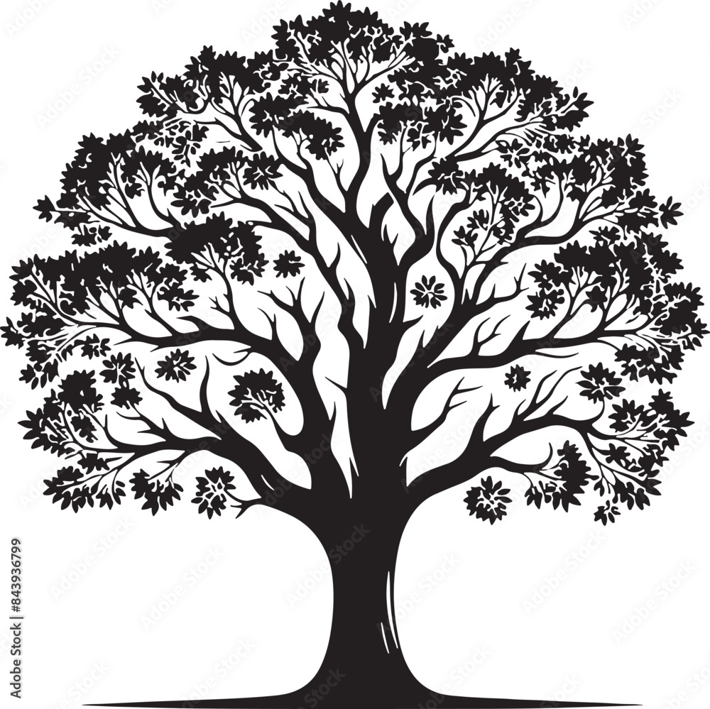 Obraz premium Minimalist Tree Silhouette Illustration Design