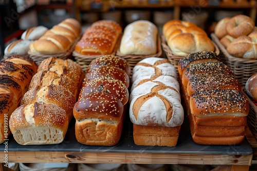 Fresh Bread Varieties: Baguettes, Bagels, Buns, and More in Supermarket