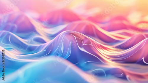 Vibrant Digital Data Flow, 3D Rendering, Colorful Abstract Background