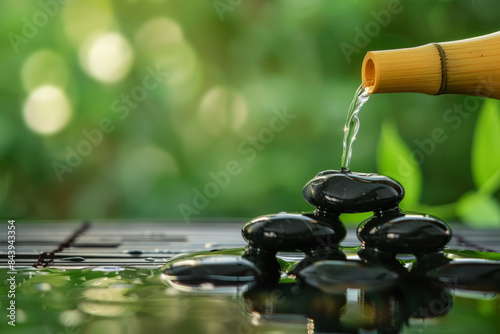 Wallpaper Mural Zen stones with bamboo water fountain in nature Torontodigital.ca