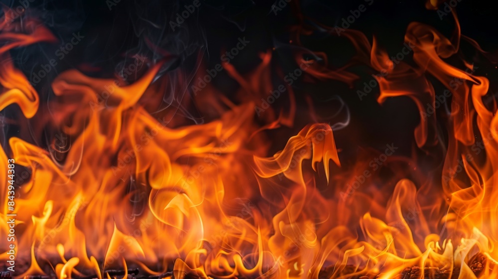 Texture of fire flames on black background. Burning red hot sparks Texture of fire flames on black background. Burning red hot sparks