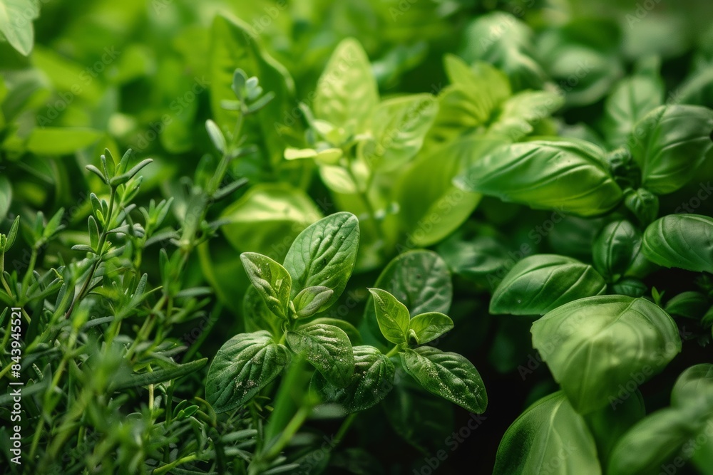Fresh Herbs Growing in a Kitchen Garden Fresh Herbs Growing in a Kitchen Garden