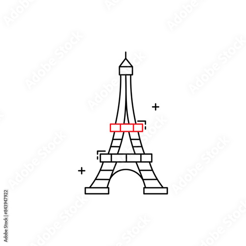 Wallpaper Mural Iconic Eiffel Tower Vector Illustration Icon Design Torontodigital.ca