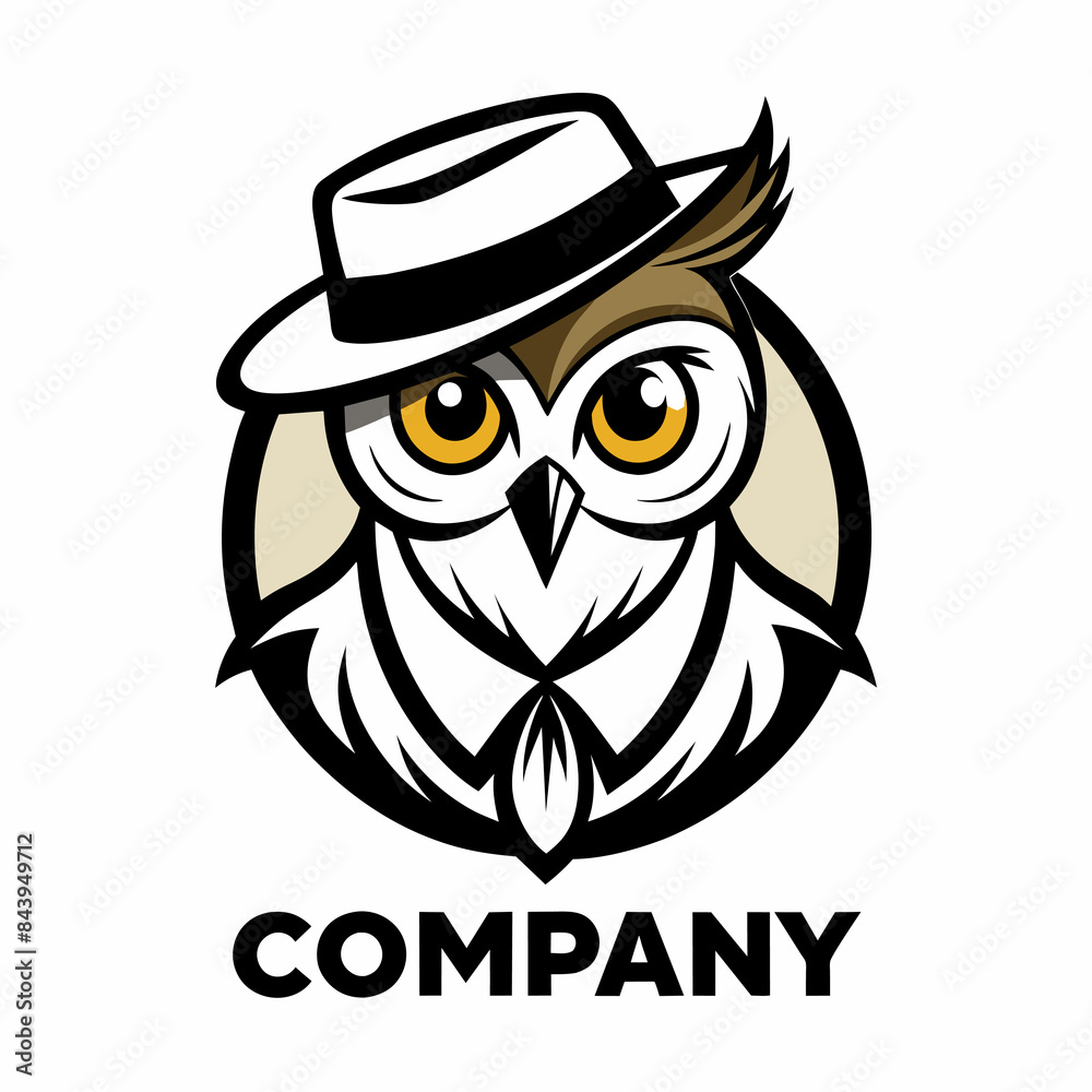 Fototapeta premium owl with a hat