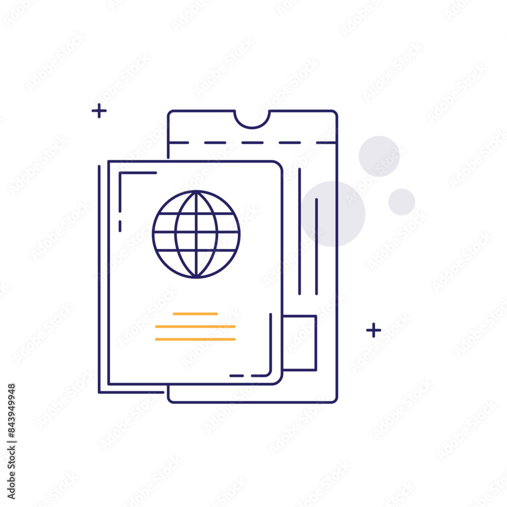 Passport, Travel Document, Identity, Immigration, International Travel, Passport Stamp, Visa, Border Control, Identity Verification Vector icon Design