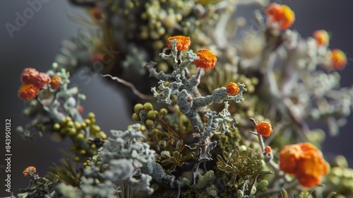 Close up view of Cladonia Lichen photo