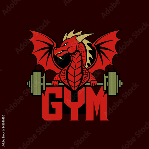 dragon gym logo vector 