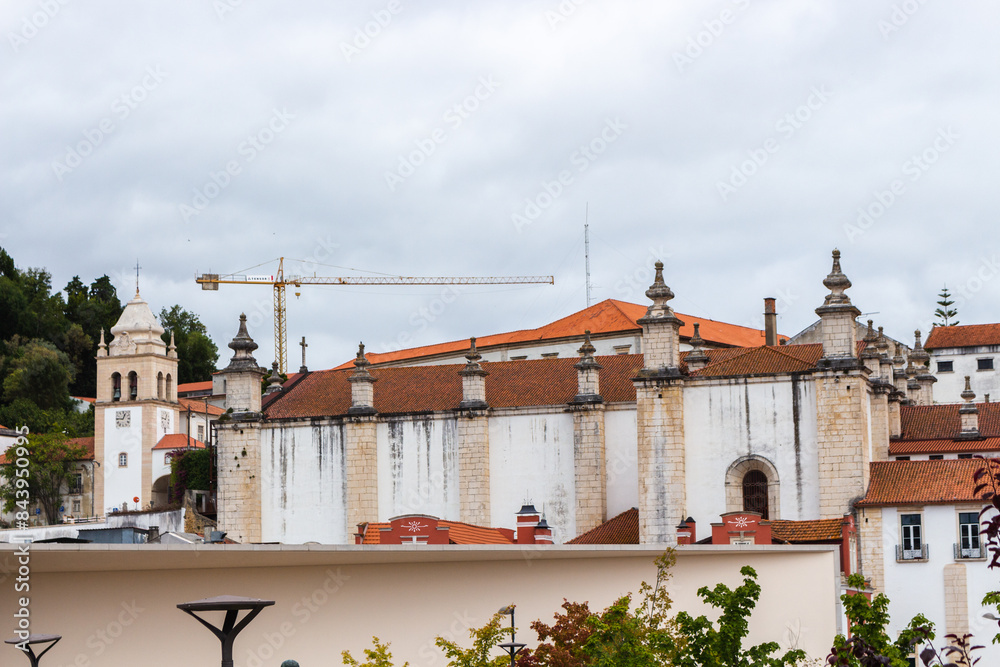 Leiria, Portugal, August 29, 2021: The Our Lady of the Immaculate Conception Cathedral, also called Leiria Cathedral.