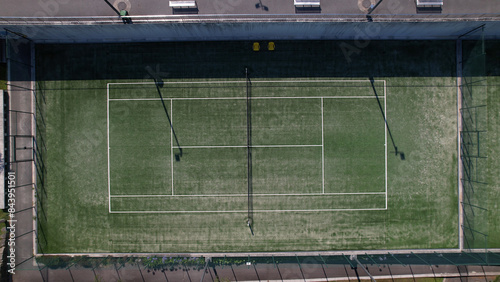 Obraz na płótnie Aerial view of multi-functional sports area with tennis courts in Santo Tirso, Portugal. w salonie