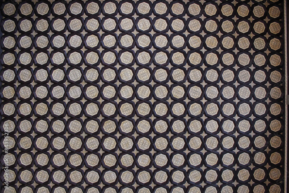 Detail of the ceiling in the Spanish Steps in Seville or 'Plaza de España', where the main building of the Ibero-American Exhibition of 1929 was built. The square of Plaza de Espana.