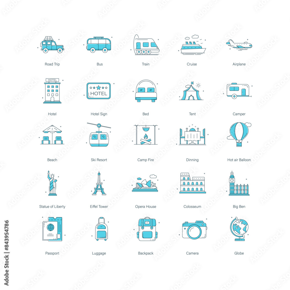 Comprehensive Travel Vector Icon Design Collection Comprehensive Travel Vector Icon Design Collection