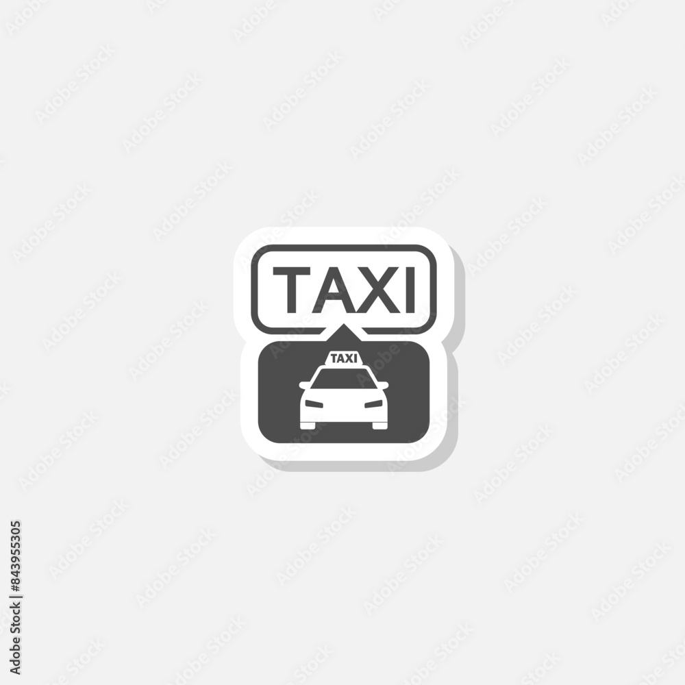 Taxi service icon sticker isolated on gray background Taxi service icon sticker isolated on gray background