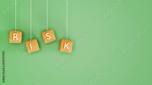 фотографія 3D Wood Cube Risk Background
