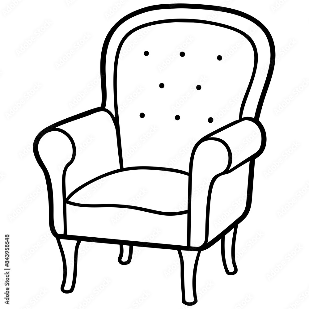 Hand drawn chair icons vector silhouette on white background