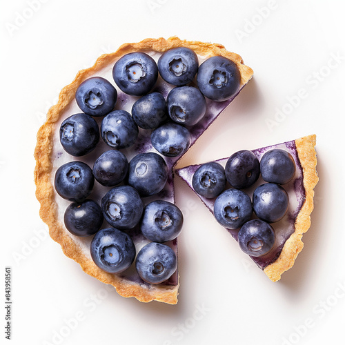 Generative AI portrait of a blueberry close up, isolated on a white background.