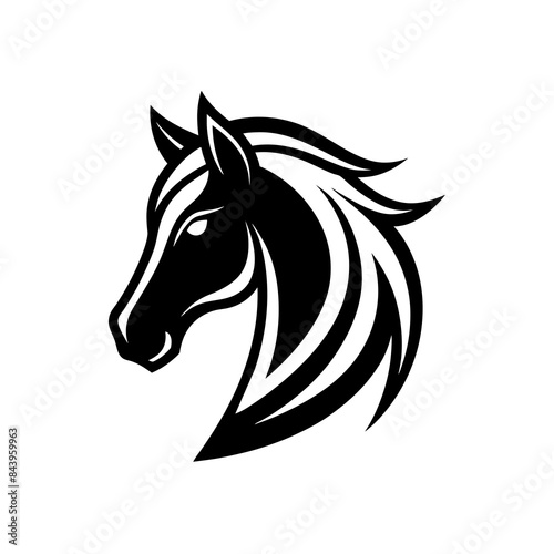 Minimalist Horse head logo vector illustration