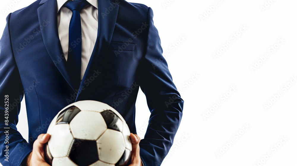 Businessman Holding a Soccer Ball Businessman Holding a Soccer Ball
