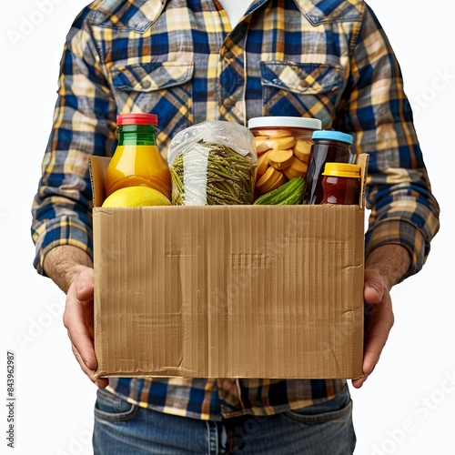 Volunteer Distributing Food Donations photo