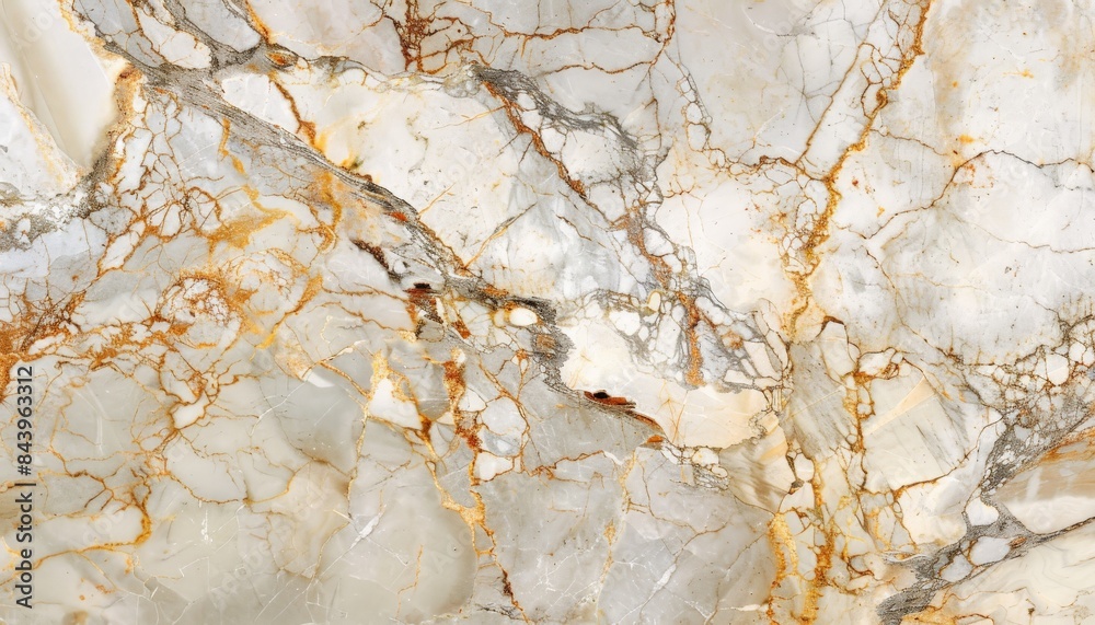 Obraz premium Abstract white and gold marble texture background. Swirling veins and patterns create a luxurious and elegant design.