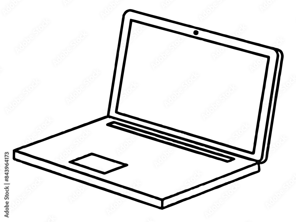 A minimalist line drawing of a laptop A minimalist line drawing of a laptop