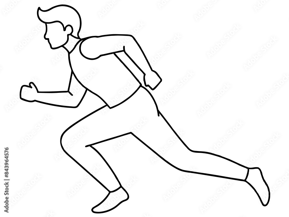 A continuous line drawing of a person running A continuous line drawing of a person running