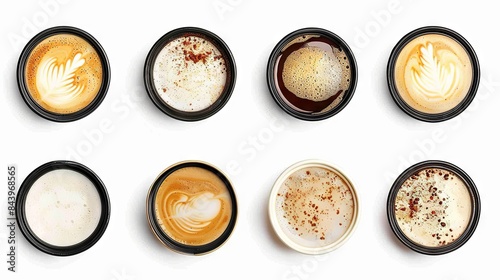 Cup of coffees from top view