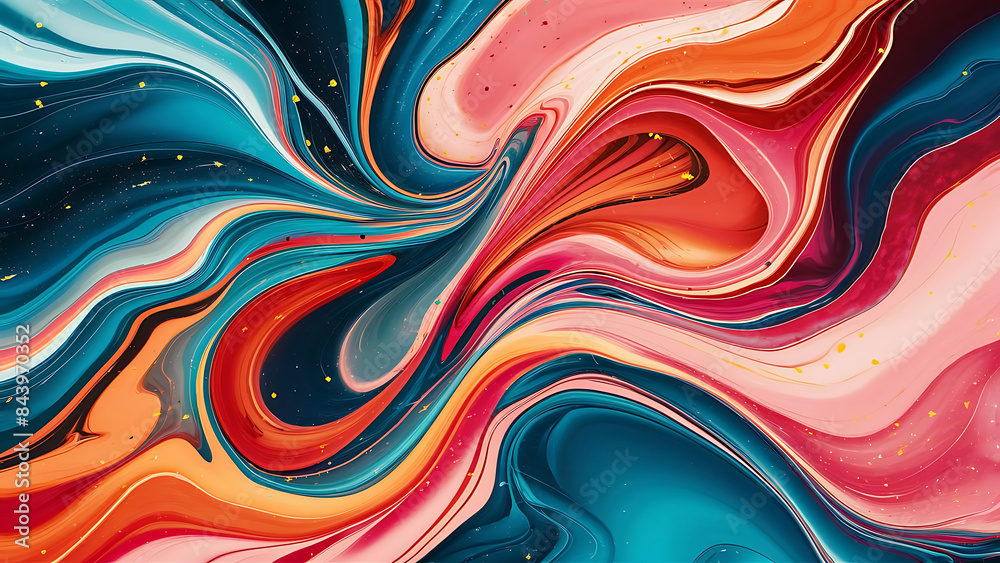 An abstract vibrant and dynamic bold color liquid swirls background illustration An abstract vibrant and dynamic bold color liquid swirls background illustration