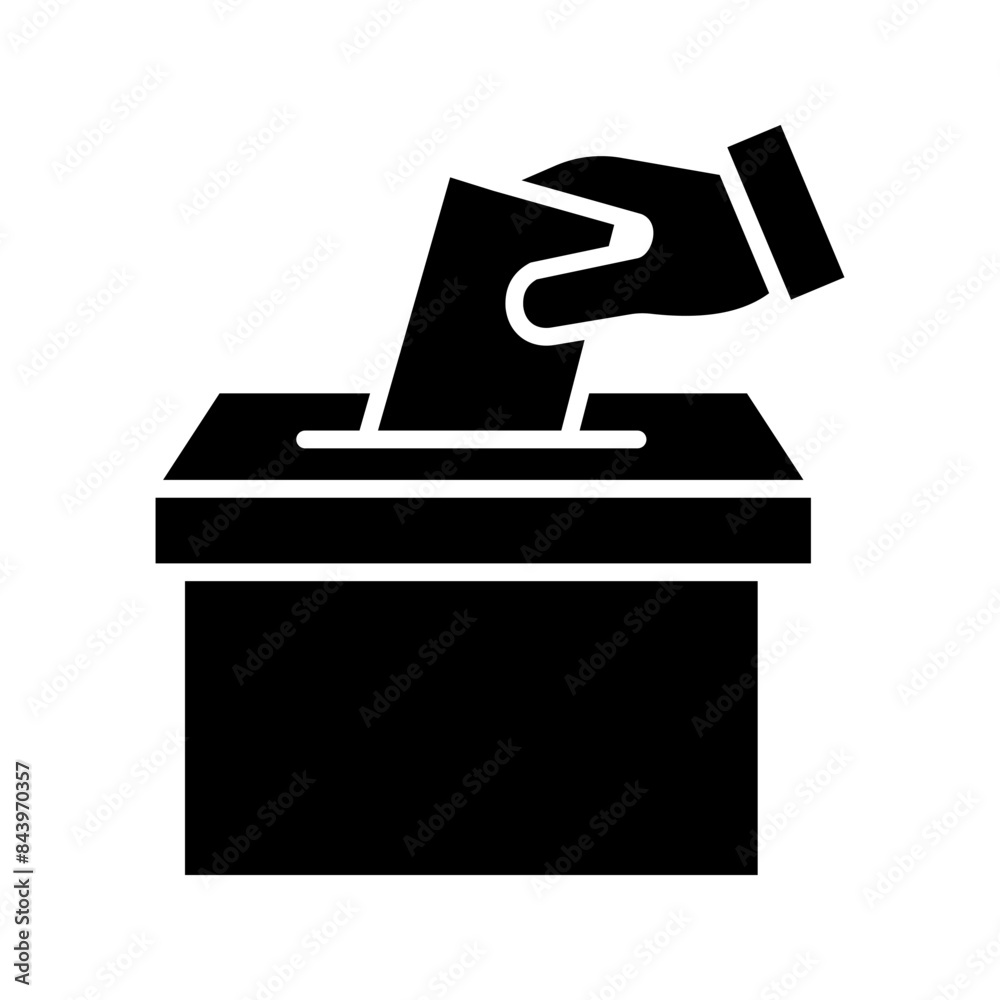 Hand voting ballot box icon, Election Vote concept color editable Hand voting ballot box icon, Election Vote concept color editable