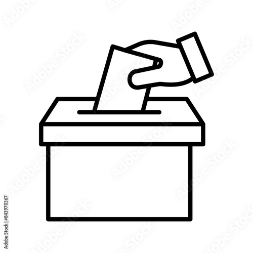 Hand voting ballot box icon, Election Vote concept color editable