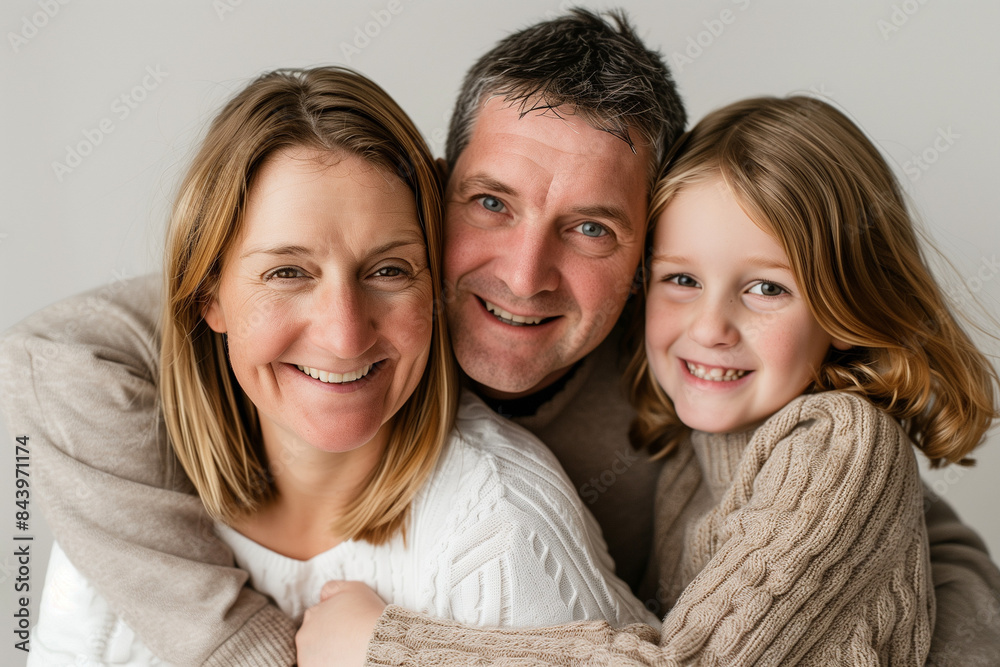 Happy Family Hugging: Smiles and Warmth Captured in a Loving Embrace Happy Family Hugging: Smiles and Warmth Captured in a Loving Embrace