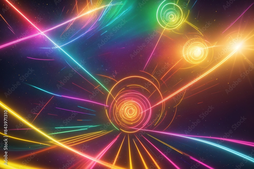 A vibrant festival light pattern with glowing shapes and bright colors A vibrant festival light pattern with glowing shapes and bright colors