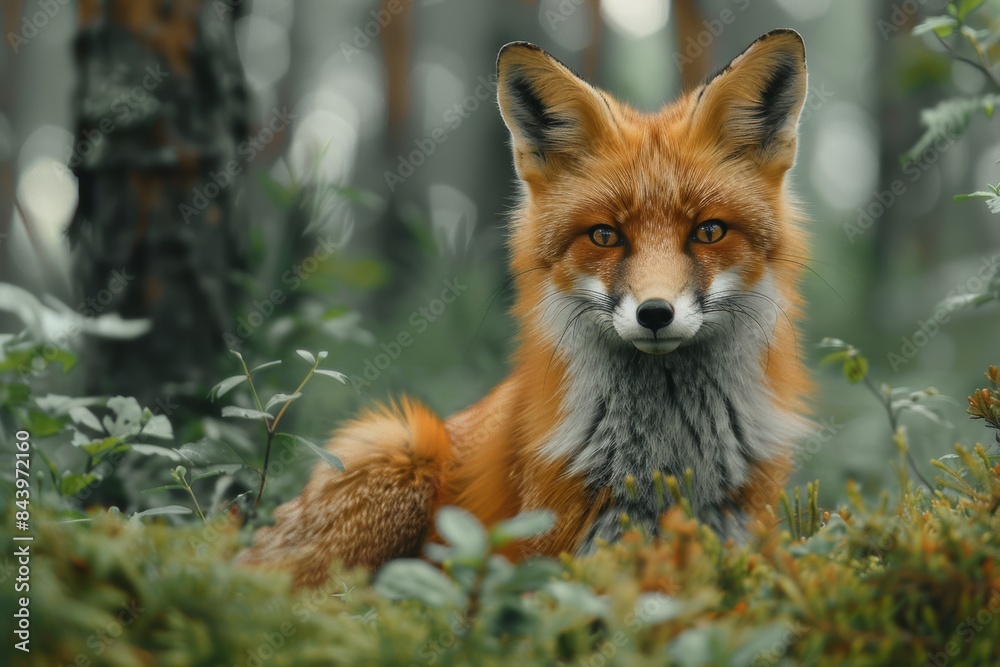 Red Fox Exploring Woodland Habitat Red Fox Exploring Woodland Habitat