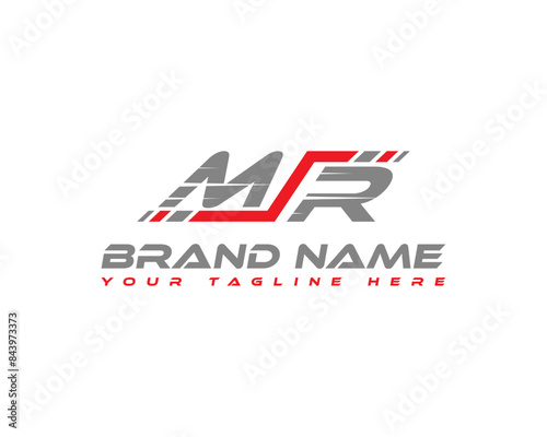 MR Initial Monogram for automotive Racing performance Logo.
