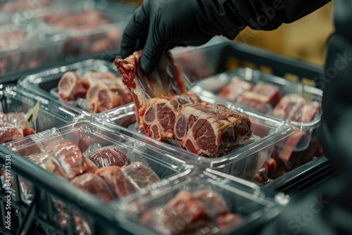 Customer Selecting Fresh Lamb Package